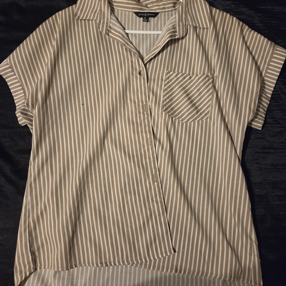 Striped Button-Up Shirt - Picture 1 of 3